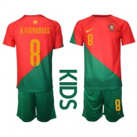 Portugal Bruno Fernandes #8 Heimtrikotsatz Kinder WM 2022 Kurzarm (+ Kurze Hosen)